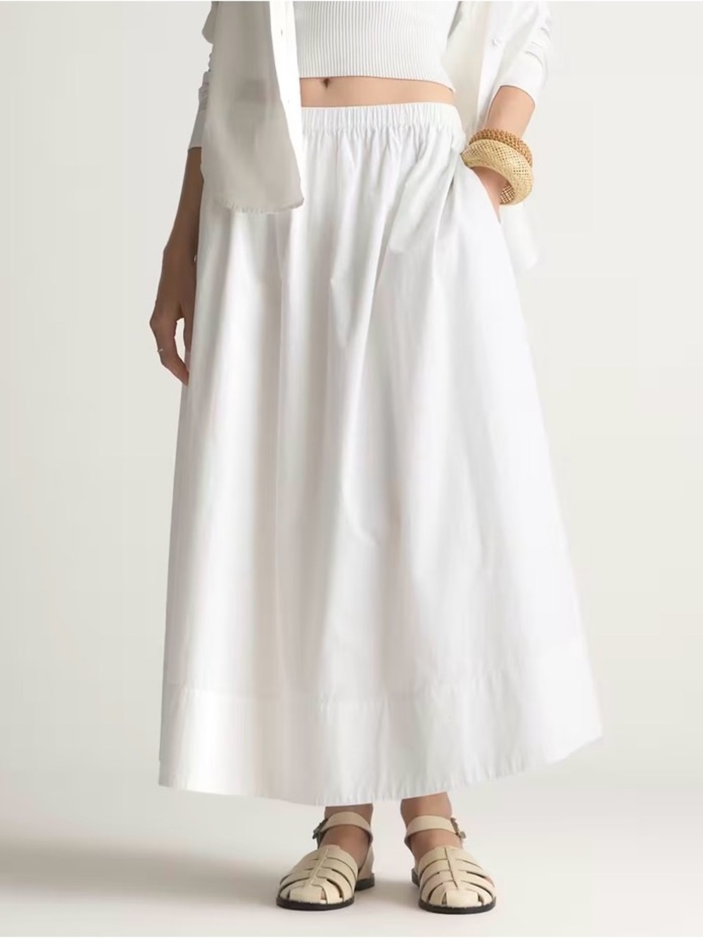 NWT Quince White Poplin Skirt